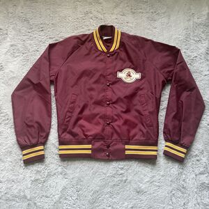 VINTAGE 80s CHALK LINE ARIZONA SUN DEVILS LETTERMAN JACKET BUTTON SNAP MEDIUM
